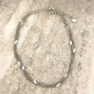 925 Sterling Silver Double Layer Dainty Minimalist Bracelet